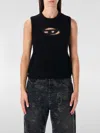 Diesel Tank Top With Cut-out Oval D Logo In Black