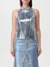 Diesel Cotton Top With Sequins In Blue