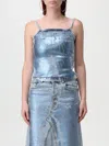 Diesel Denim Top With Frontal Monogram In Blue
