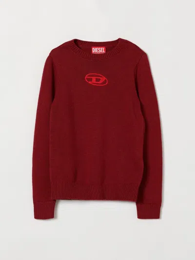 Diesel Sweater Kids Color Ruby In Multi