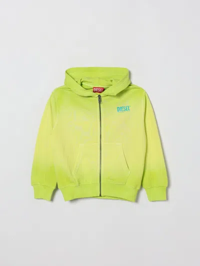 Diesel Kids' セーター  ボーイ カラー グリーン In Yellow