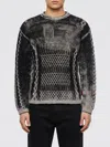 Diesel Cable Knit Cotton-blend Pullover Sweater In Multi