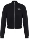 Diesel Black Cotton Zip Up Sweatshirt In Black
