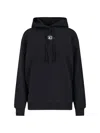 Diesel Hooded Knitwear With Drawstring And Ribbed Cuffs In Black
