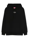 Diesel Hooded Knitwear With Drawstring And Ribbed Cuffs In Black