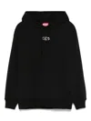Diesel Hooded Knitwear With Drawstring And Ribbed Cuffs In Black