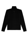 Diesel Black High Neck Sweater With Oval D Logo On The Front In Black
