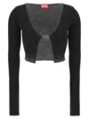 Diesel Woman Wrap Cardigans Black Size M Cotton In Black