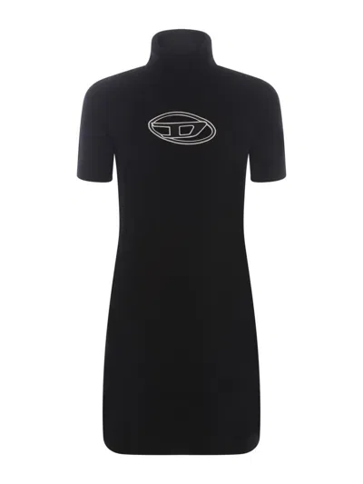 Diesel Robe Courte En Cachemire In Black