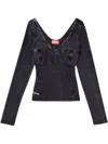 Diesel Long-sleeve Top With Denim Effect