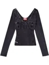 Diesel Long-sleeve Top With Denim Effect