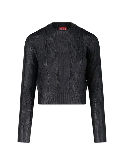 Diesel Miccha Crop Sweater In Blue
