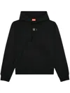 Diesel Relaxed Fit Hoodie With Classic Hood And Kangaroo Pocket In Black