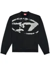 Diesel Relaxed-fit Black Sweatshirt With Graphic Design In Black