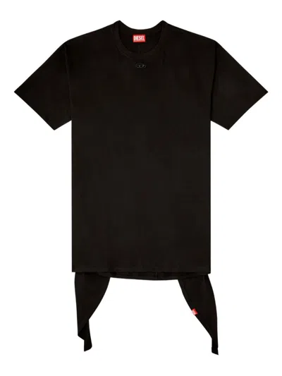 Diesel Relaxed Black Mini Dress With Unique Ties
