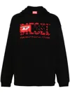 Diesel Brushed Cotton S-baxt Hoodie With Embroidered Logo In Black