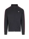 Diesel Logo-embroidered Zip-up Cardigan In Black