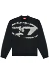 Diesel Fleece Sweatshirt With F In Black