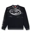 Diesel Cotton Sweatshirt With Oval D Print In Black