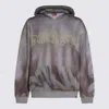 Diesel Hooded Graphic Print Sweatshirt Front Pocket In Gray