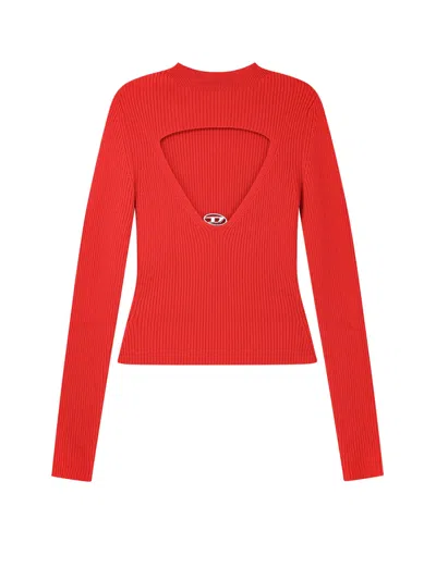 Diesel M-olina Wool Sweater In Red