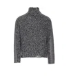 Diesel Crewneck Knitted Sweater Textured Turtleneck In Gray