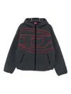 Diesel Textured Fleece Jacket With Bold Graphic Embroidery In Multi