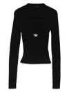 Diesel Fitted Black Ribbed Wool Sweater In Multi