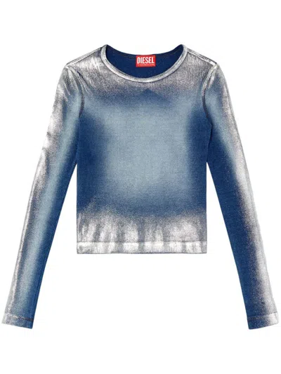 Diesel Faded Metallic Long-sleeve T-shirt In Multicolor