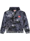 Diesel Crewneck Sweater With Hood And Abstract Print In Multicolor