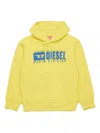 Diesel Felpa Con Cappuccio E Logo Degradé In Yellow