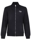 Diesel S-ginni Black Sweatshirt With High Neck And Logo Embroidery On The Front In Cotton Man In Black
