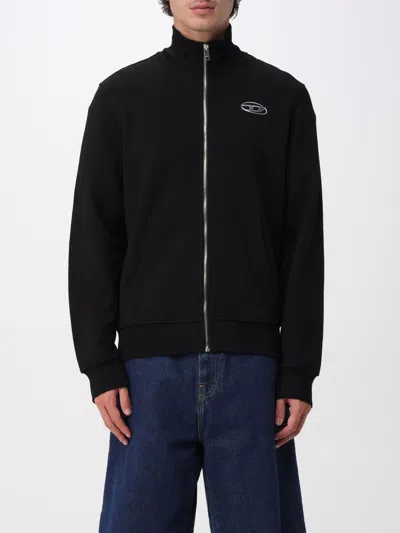 Diesel S-ginni-zip-od Sweatshirt In Black