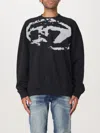 Diesel Fleece Sweatshirt With F In Schwarz