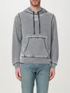 Diesel Hooded Sweater With Kangaroo Pocket And Ribbed Finish In Blue