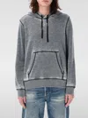 Diesel Hooded Sweater With Kangaroo Pocket And Ribbed Finish In Grau