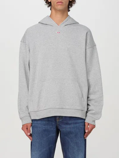 Diesel Logo Patch Hoodie Sweatshirt In Grey