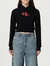 Diesel F-slimmy Cotton Blend Sweatshirt In Black