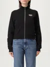 Diesel Black Cotton Zip Up Sweatshirt In Black