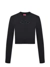 Diesel M-areesa Slim Cut-out Logo Sweater In Black