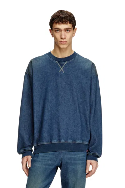 Diesel Sweatshirt In Track Denim In Blue