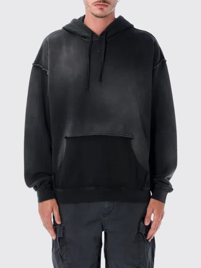Diesel Relaxed Fit Washed Black Hoodie With Vintage Detailing