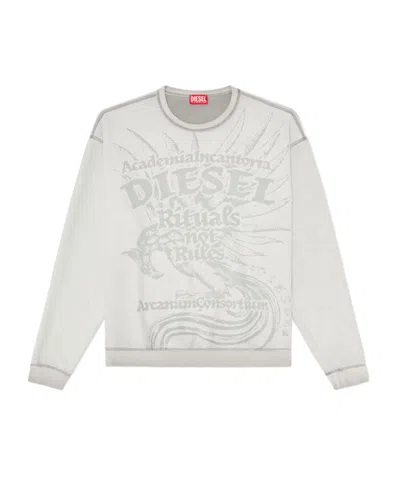 Diesel Sweatshirt With Dévoré Print In Gray