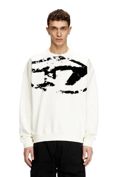 Diesel Sweatshirt With Distressed Flocked Logo In Tobedefined