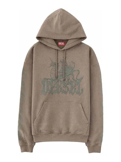 Diesel Sweatshirt With Logo In Brown