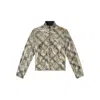 Diesel Sequined Checked Nylon Jacket In Green