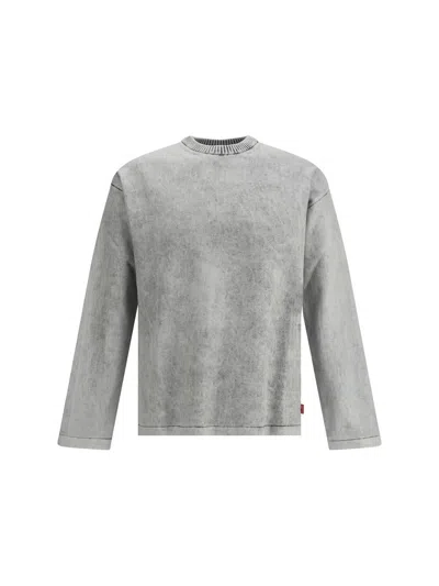Diesel Multicolour Cotton Tops In Gray
