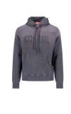 Diesel Hooded Sweatshirt With Brushed Texture And Bold Logo In Blue