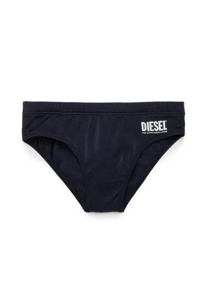 Diesel Kids' Swimsuit Briefs With Institutional Logo In Black