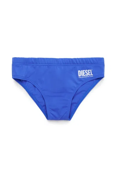 Diesel Kids' Costume Slip Con Logo Istituzionale In Blue